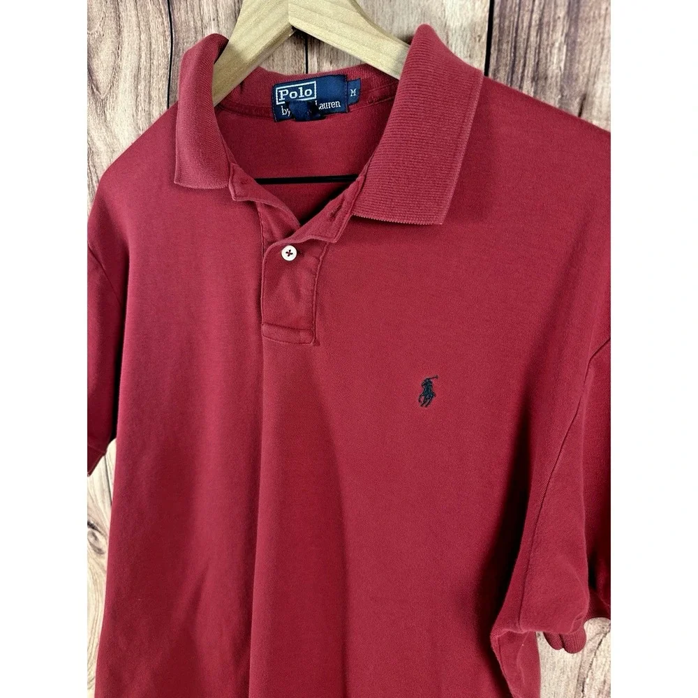 Polo Ralph Lauren Polo Shirt‎ Men Short Sleeve Dark Red MEDIUM
